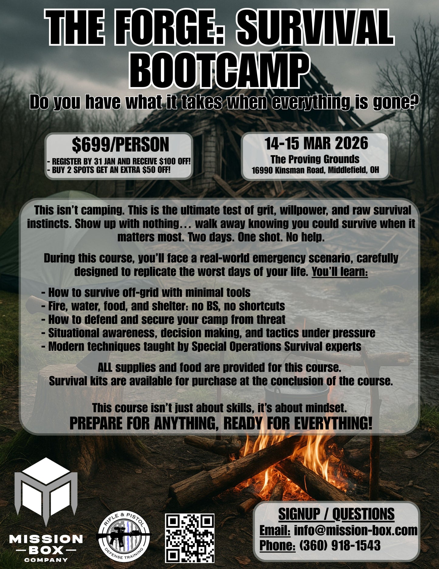The Forge: Survival Bootcamp OH 14-15 MARCH 2026